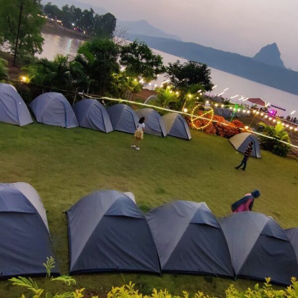 Lakeside camping at Pawna Lake near Lonavala