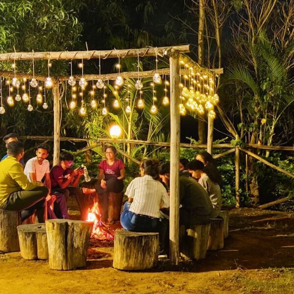 Evening snacks at Pawna Lake camping