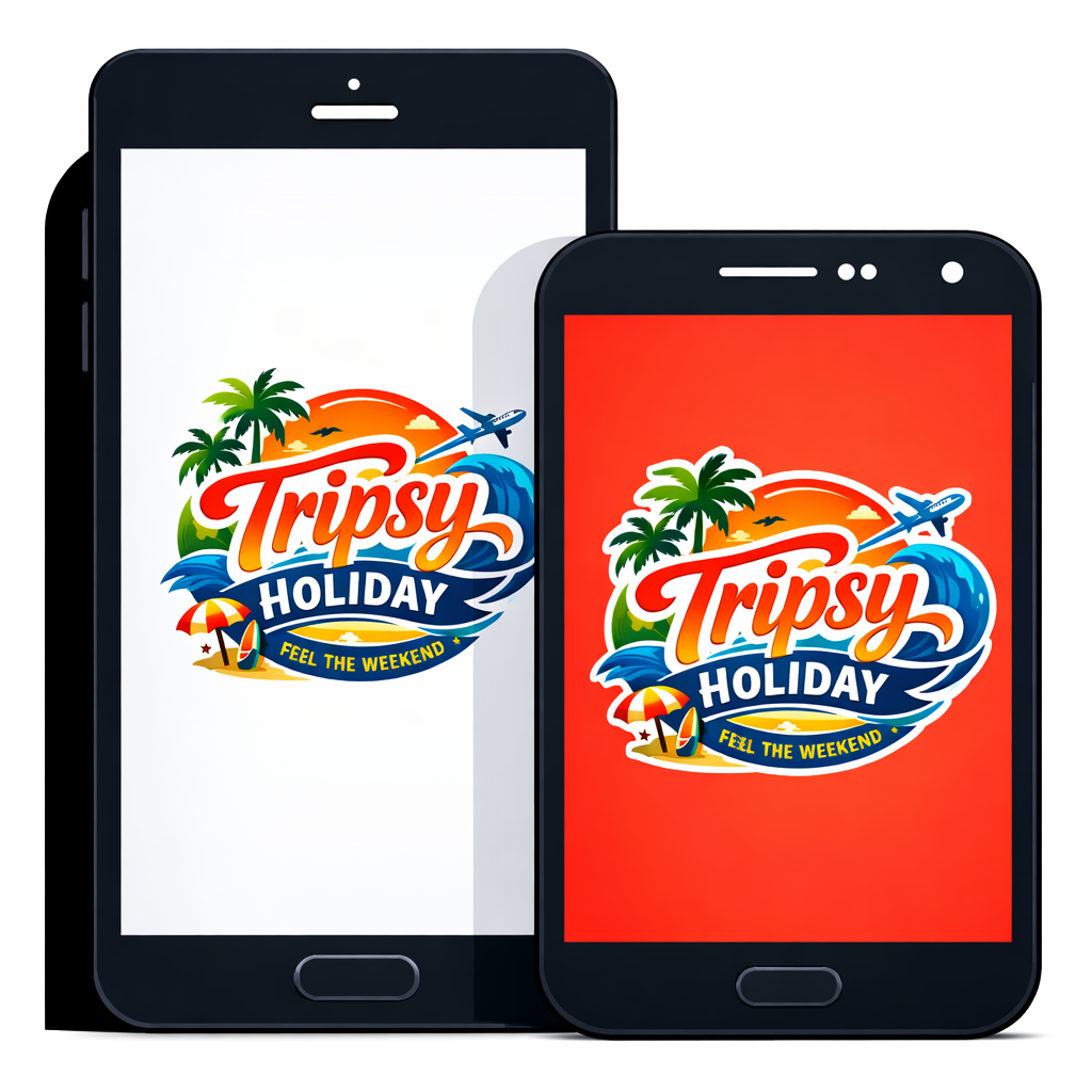 Tripsy Holiday mobile app showing travel and camping booking interface